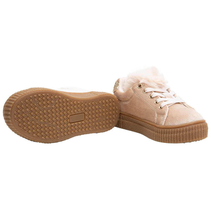 Βελουτέ αθλητικά παπούτσια με φουντίτσα και μεταλλιζέ ενίσχυση  Additional Βελουτέ αθλητικά παπούτσια με φουντίτσα και μεταλλιζέ ενίσχυση