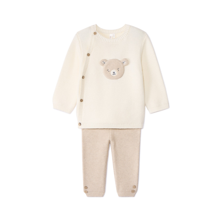 Σετ 2 τμχ. πλεκτό Ourson για μωρό 