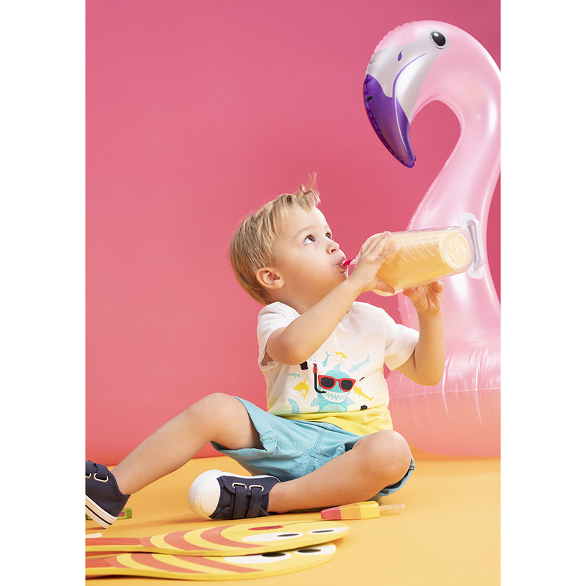 Μπλούζα με κοντό μανίκι και τύπωμα καρχαρία 