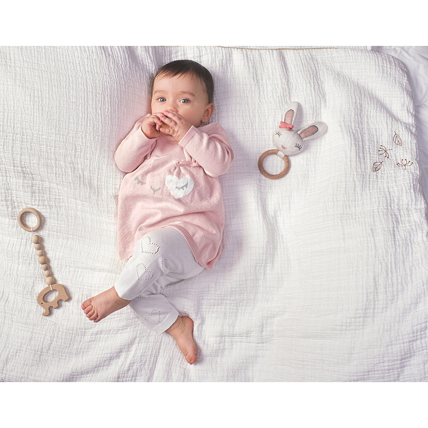 Ensemble avec robe en tricot et pantalon à coeurs 