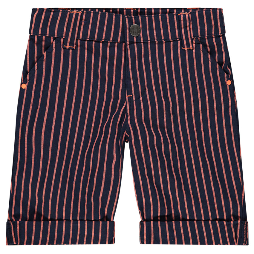 Βαμβακερή βερμούδα με λωρίδες που κάνουν αντίθεση 