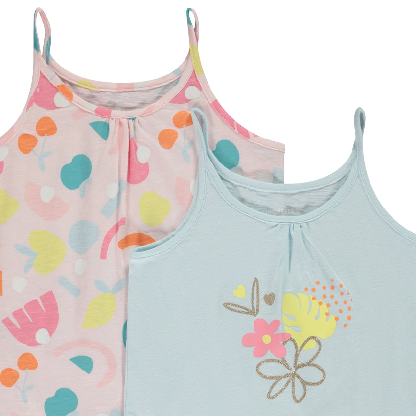 Σετ από 4 αμάνικα μπλουζάκια φαντεζί για κορίτσι 