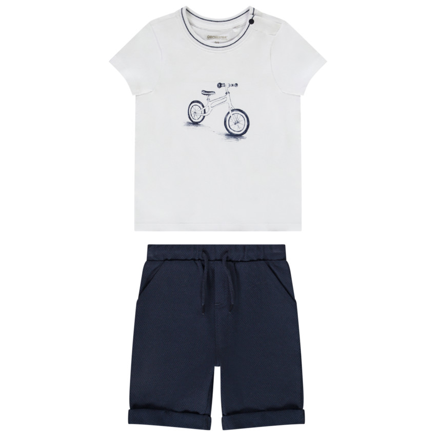 Σετ 2 τεμαχίων t-shirt print vélo + βερμούδα σε nid d