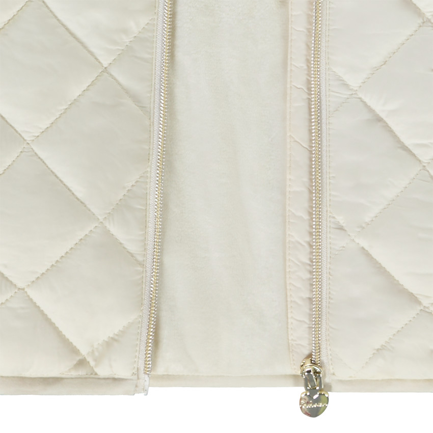 Doudoune bi-matière à capuche pour fille 