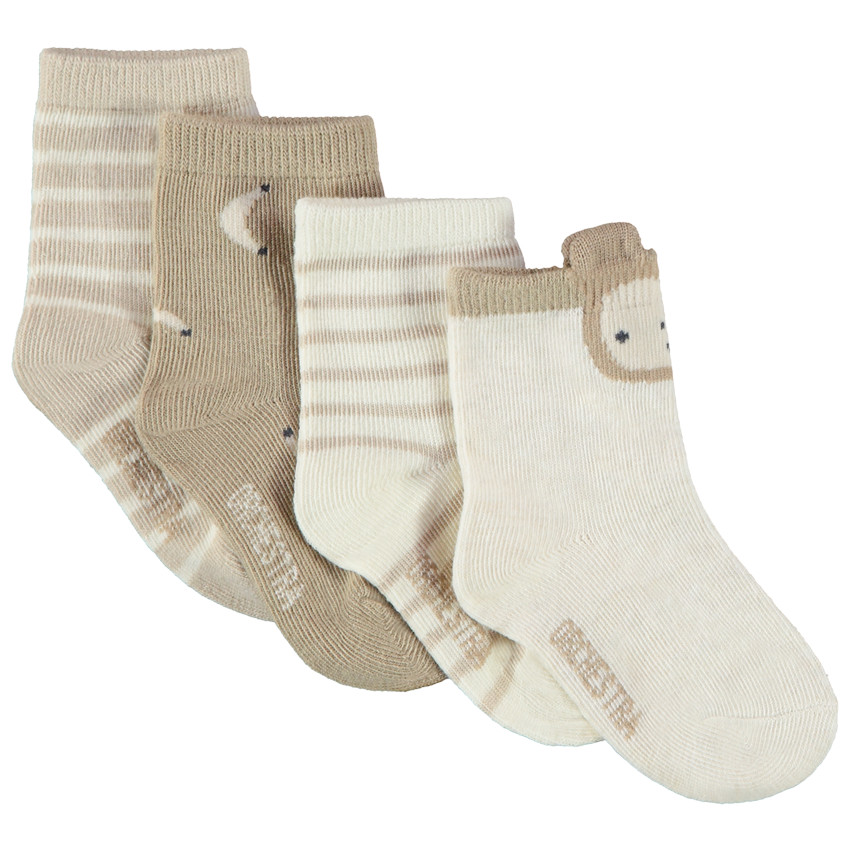 Lot de 4 paires de chaussettes fantaisie pour bébé garçon 