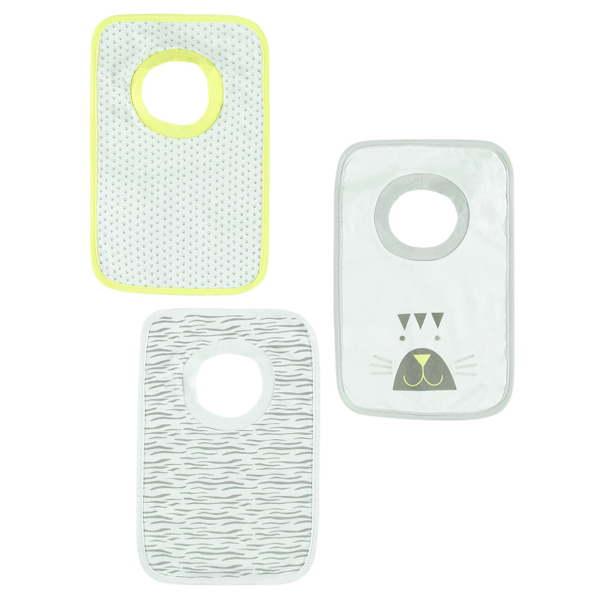 Lot de 3 bavoirs assortis imprimés thème tigre 