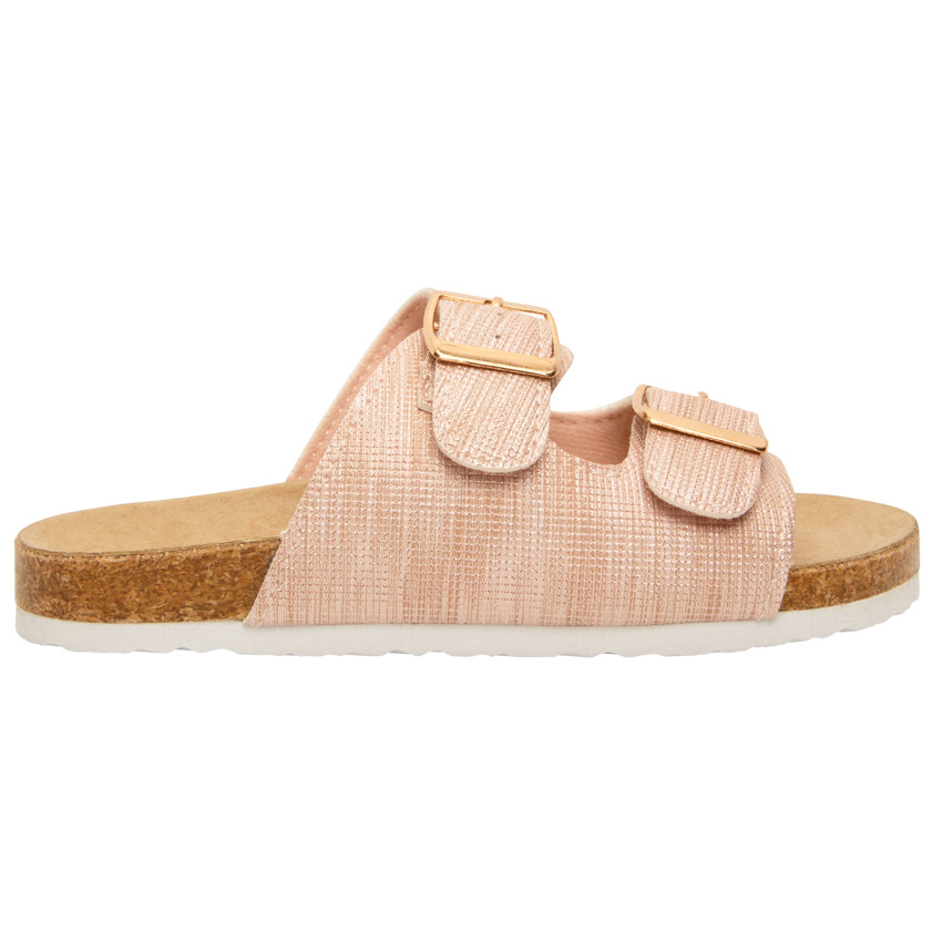 Σανδάλια ροζ με διπλές αγκράφες για κορίτσι 