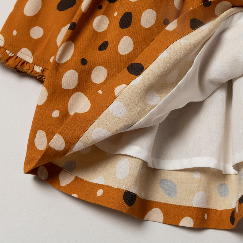 Robe manches longues à pois all-over 