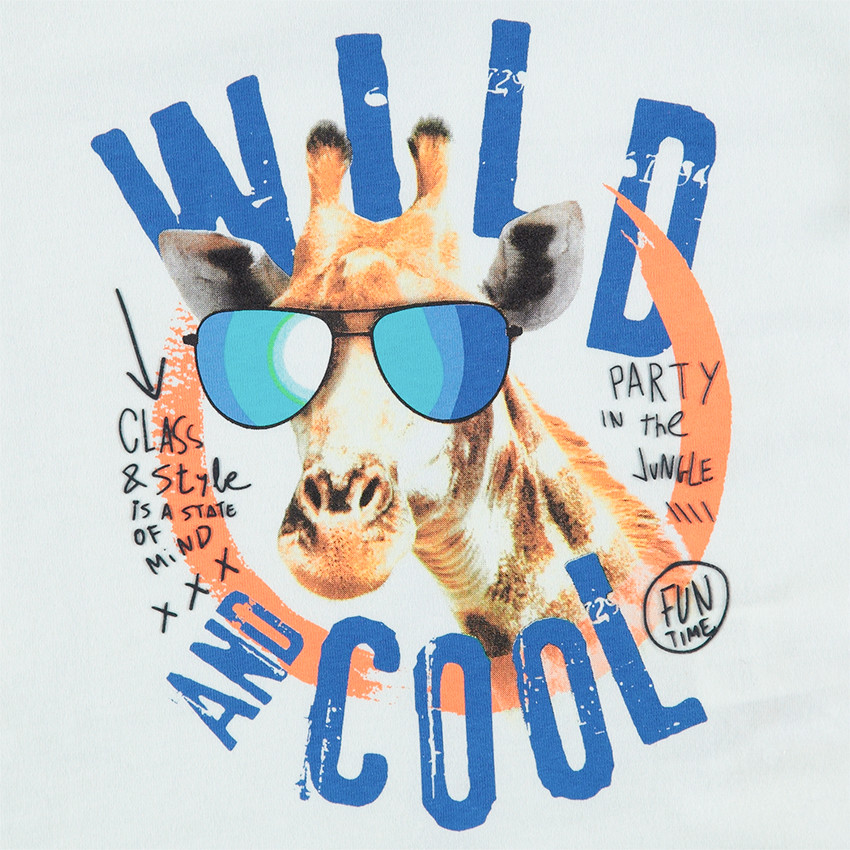 Κοντομάνικη μπλούζα με τυπωμένη καμηλοπάρδαλη 