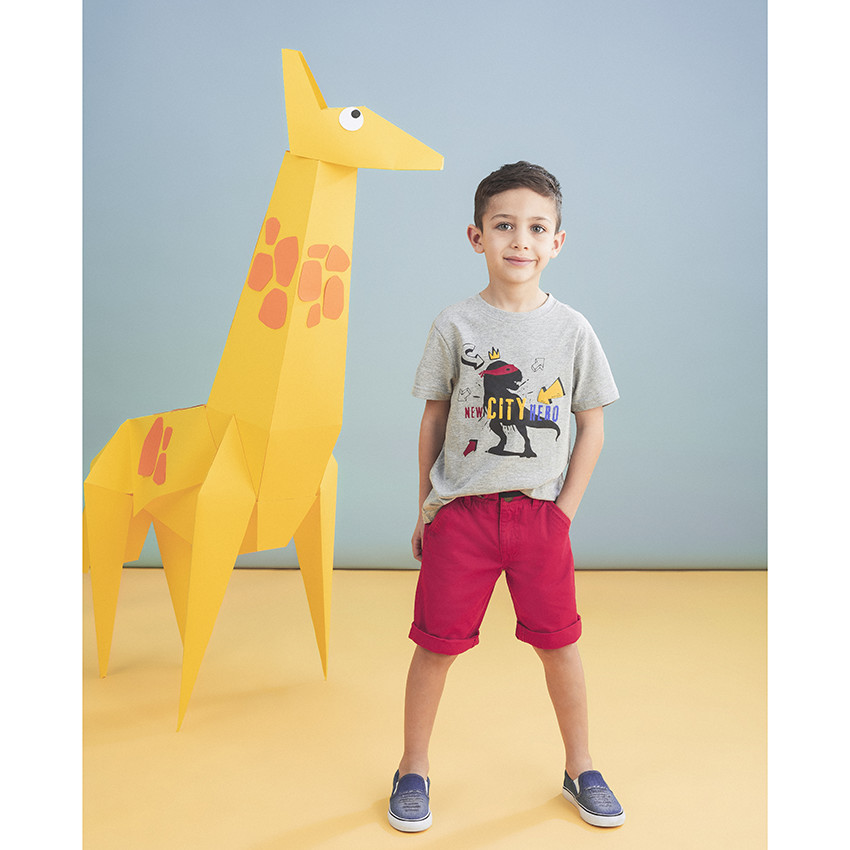 Βερμούδα από βαμβακερό ύφασμα με ρυθμιζόμενη ζώνη 