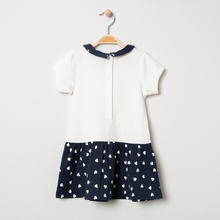 Κοντομάνικο φόρεμα 2 σε 1 με στρογγυλό γιακαδάκι και καρδούλες 