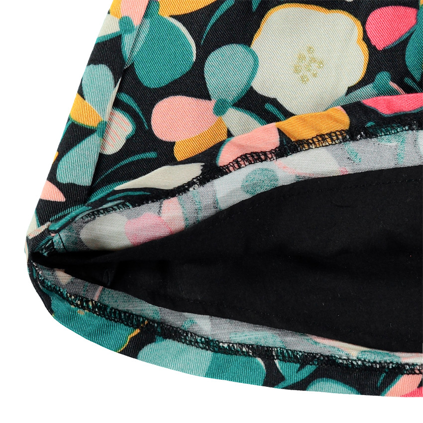 Jupe fluide à motif floral all-over et ceinture tressée 