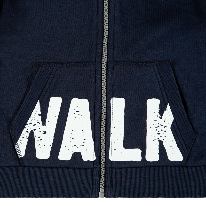 Veste à capuche en molleton avec poche printée et bandes sur les manches 