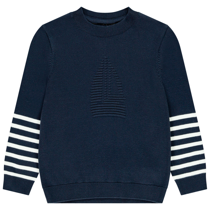 Πουλόβερ πλεκτό ριγέ και  με σχέδια για αγόρι 