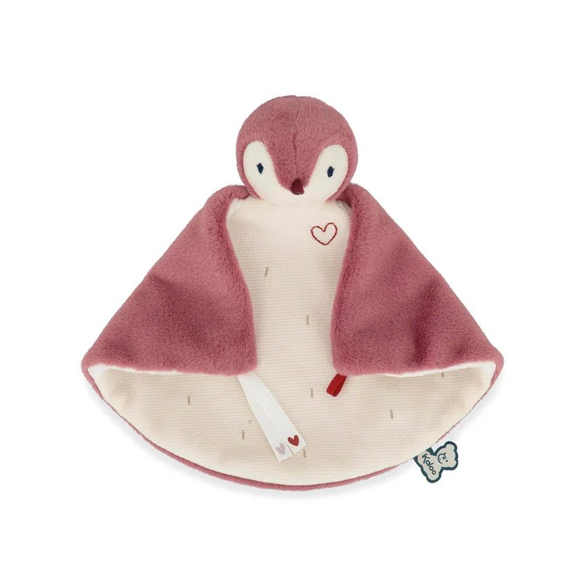 Doudou manchot rose 
