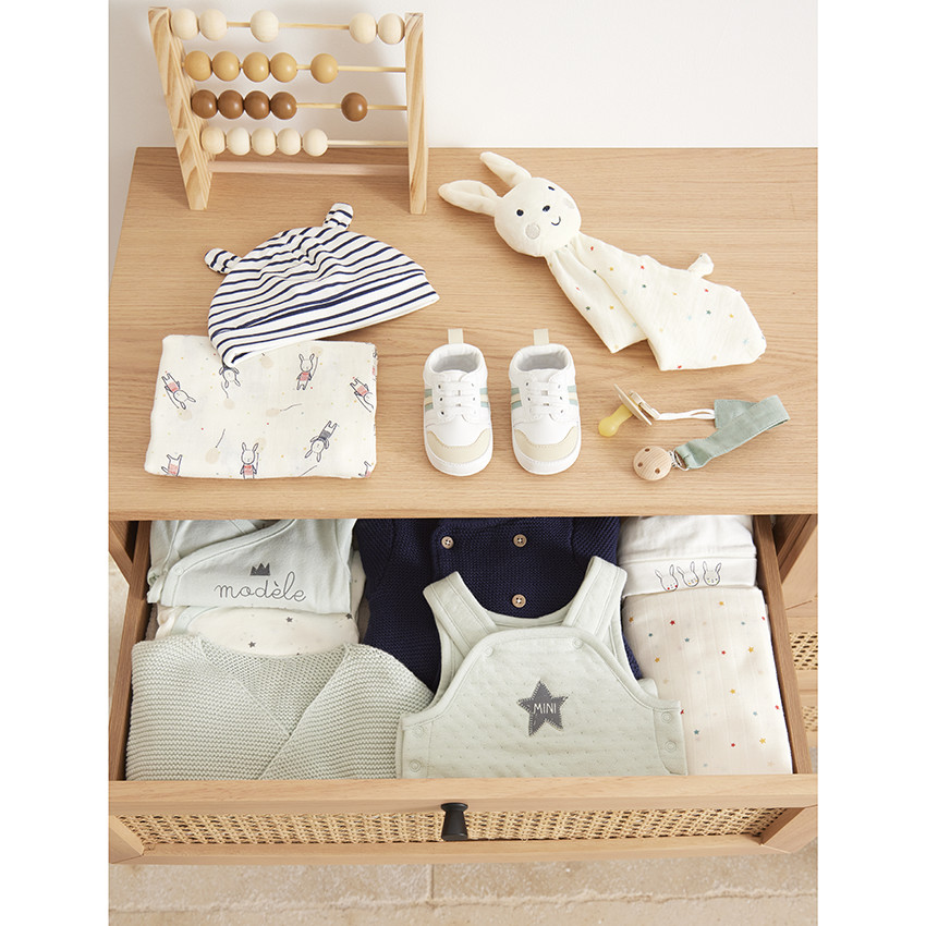 Σετ από 2 πλεκτά σκουφάκια με 3D αυτιά για μωρό 