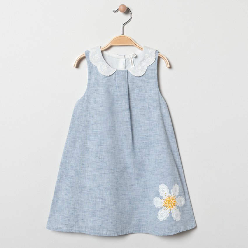 Φόρεμα αμάνικο Γιακάς claudine για bebe κορίτσι 