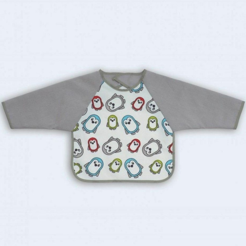 X-Treme Baby Σαλιαρα Πετσετα Πλαστικο Με Μανικια 30 X 34 Cm Πιγκουινος 