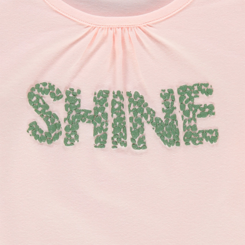 T-shirt manches longues uni à print brillant 