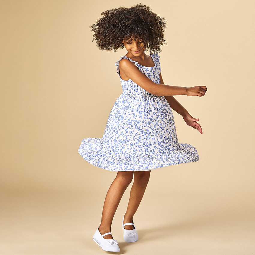 Φόρεμα με τιράντες και φλοράλ σχέδιο για κορίτσι 