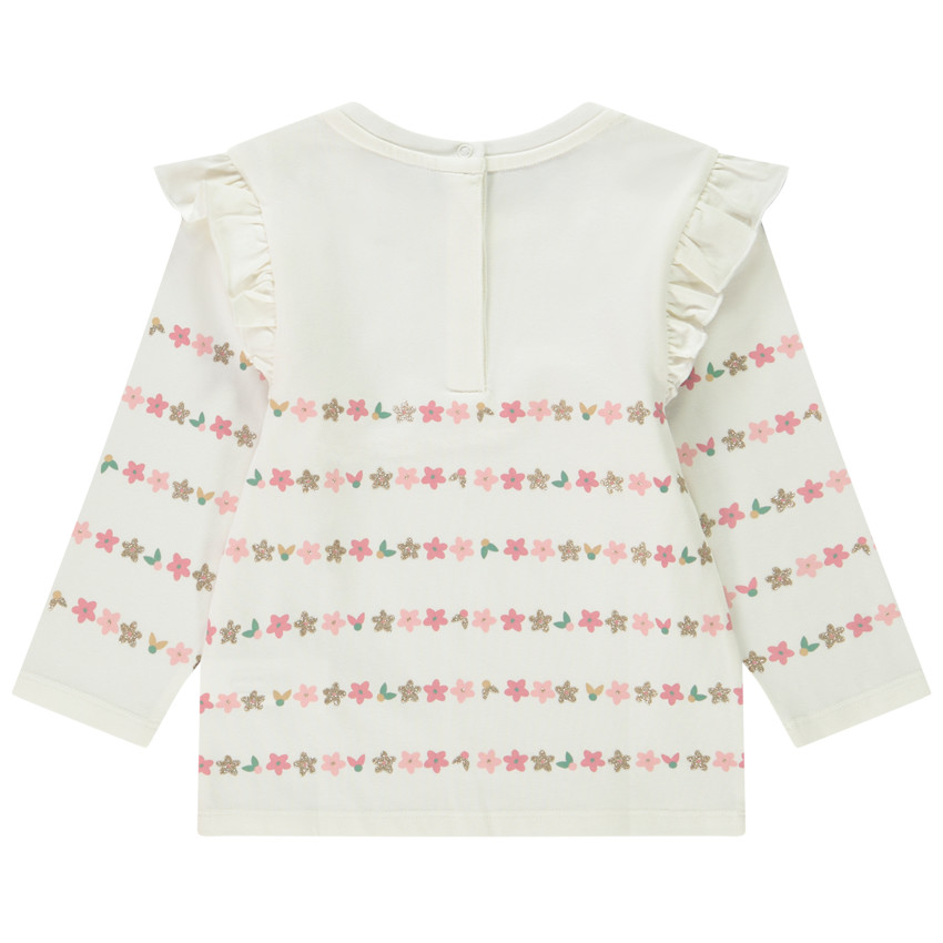 Φανταστική ριγέ πλεκτή μπλούζα με βολάν για μωρό κορίτσι 