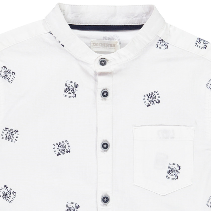 Πουκάμισο κοντομάνικο γιακάς mao για αγόρι 