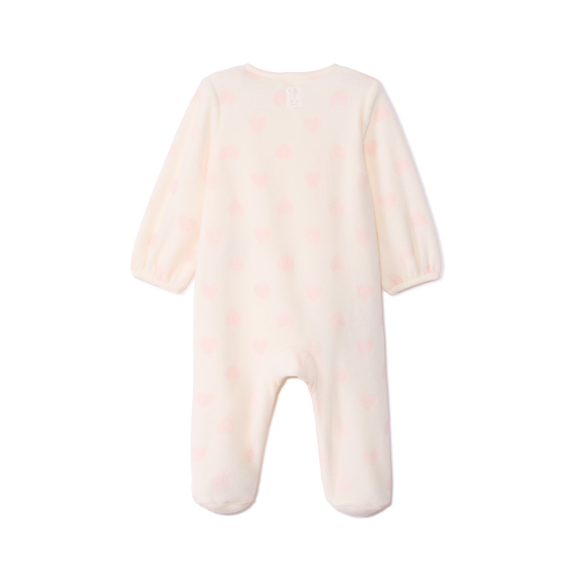 Φορμάκι από βελουτέ με σχέδιο καρδιές για κορίτσι 