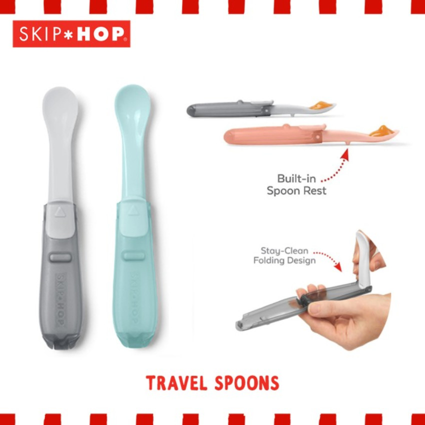 Κουταλια Easy-Feed Ταξιδιου Γκρι/Απαλο Coral SKIPHOP 