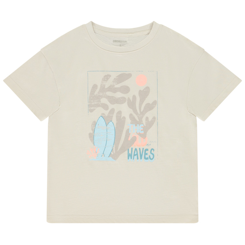 Κοντομάνικο μπλουζάκι jersey με σχέδιο αλγών για αγόρι 