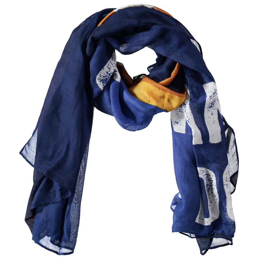 Φουλάρι από βουάλ βισκόζης με τυπωμένες φράσεις 