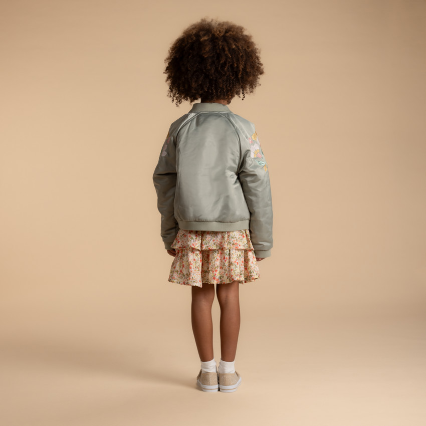 Φούστα με βολάν και σχέδιο φυτών για κορίτσι 