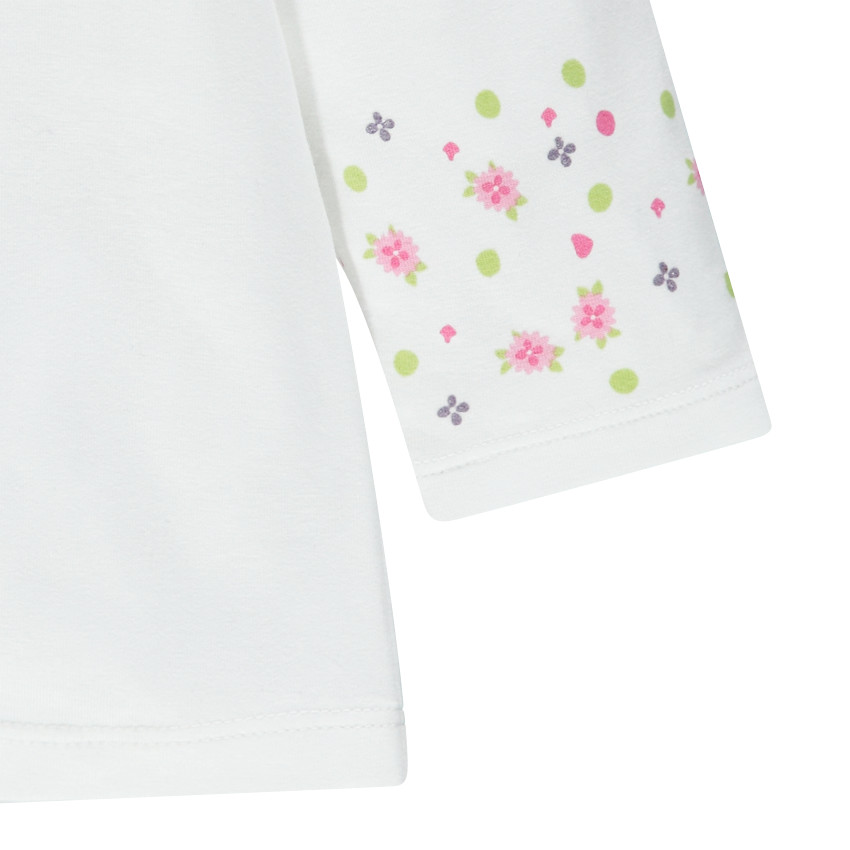 Tee-shirt manches longues avec col Claudine et broderies 