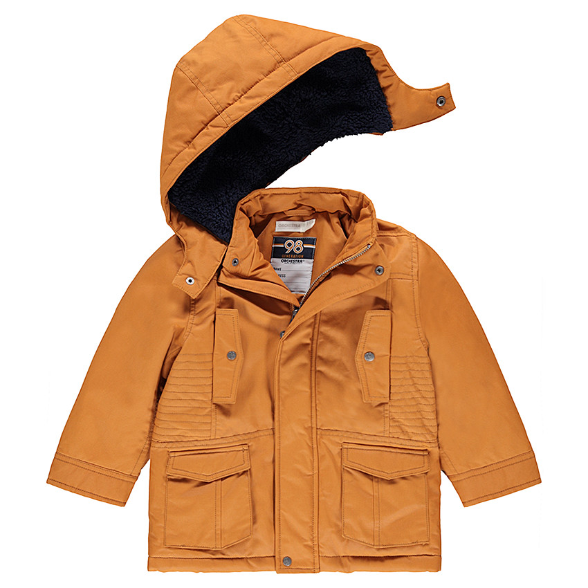 Βαμβακερό παρκά με επένδυση φλις και τσέπες με καπάκι 