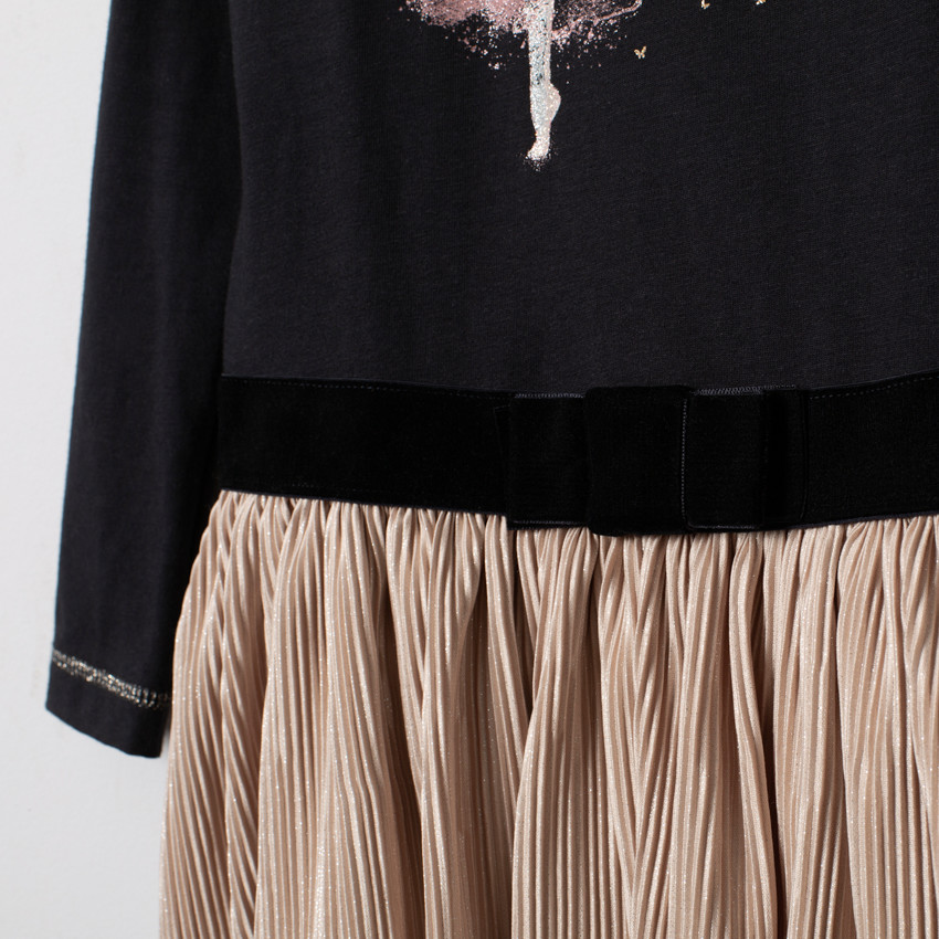 Γιορτινό φόρεμα μακρυμάνικο σχέδιο Χορεύτρια για κορίτσι 