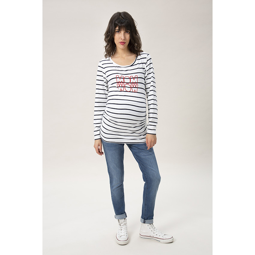 Μακρυμάνικη μπλούζα εγκυμοσύνης με μήνυμα από πούλιες 