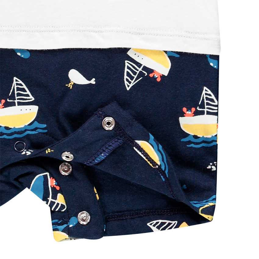 Combi κοντό πλεκτό effet 2-σε-1 για bebe αγόρι 