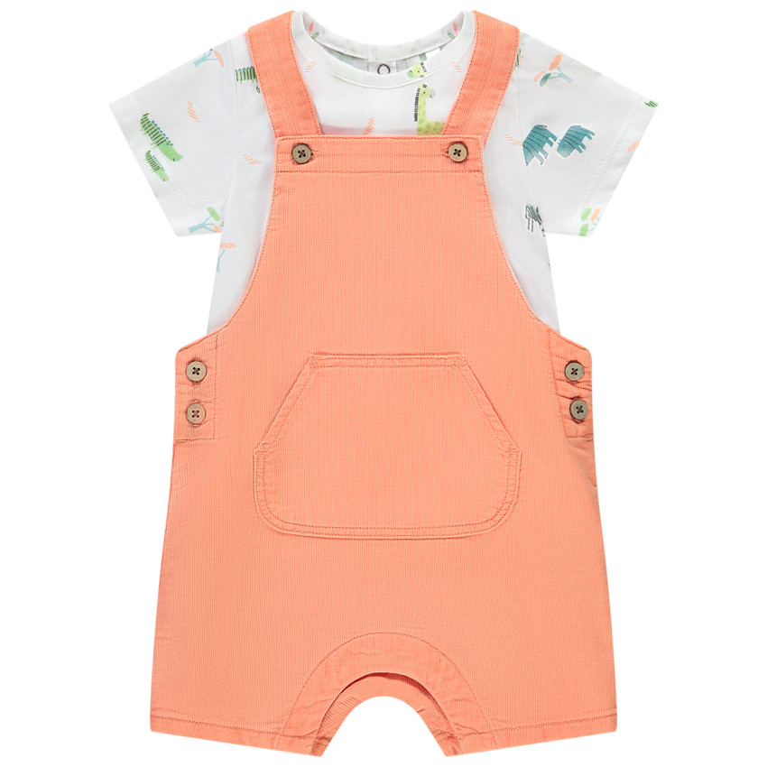 Σετ 2 τμχ. σαλοπέτα κοντή + t-shirt με σχέδιο για bebe αγόρι 