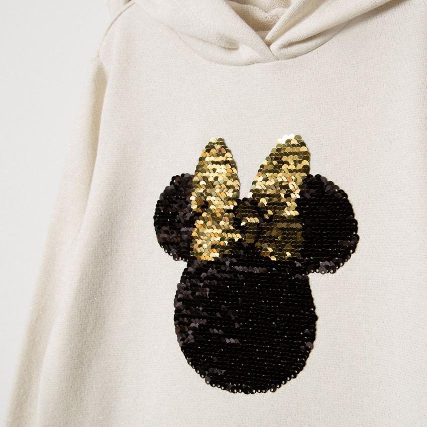 Μακρυμάνικο φόρεμα με κουκούλα, τούλι και μοτίβο Μίνι από «μαγικές» πούλιες 