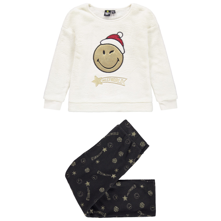 Pyjama en polaire motif SmileyWorld doré brodé 