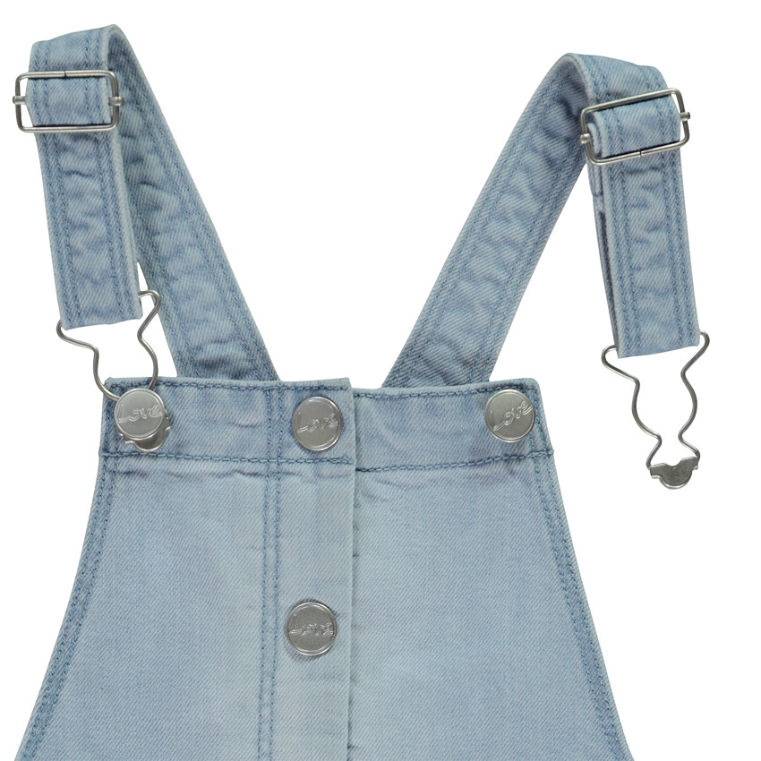 Σαλοπέτα κοντή και φαρδιά από τζιν με τσέπες για κορίτσι 