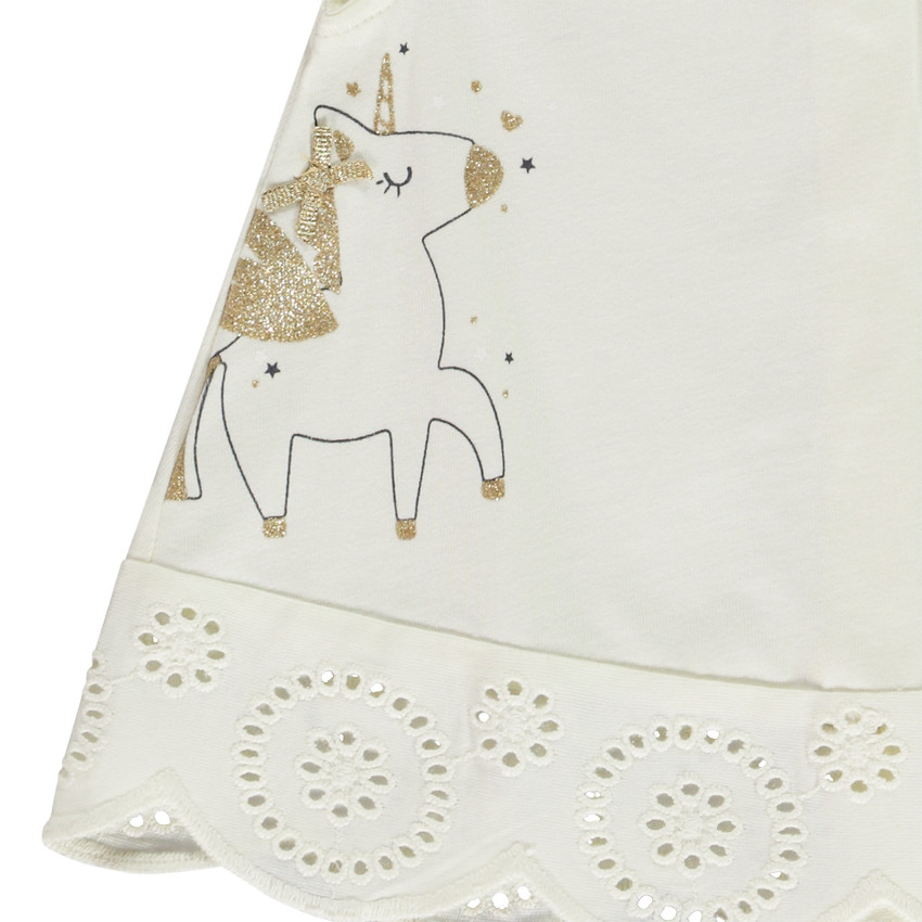 Σετ 2 τμχ. μονόκερος με λεπτομέρειες glitter για bebe κορίτσι 