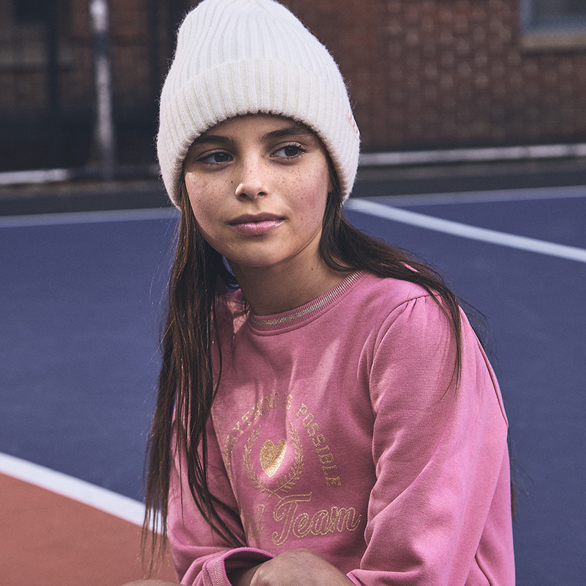 Φόρεμα μακρυμάνικο από πλεκτό με σχέδιο glitter για κορίτσι 