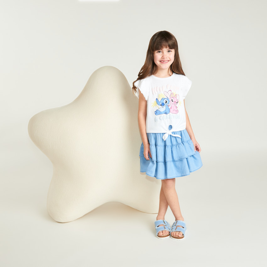 T-shirt με κοντά μανίκια Stitch και Angel Disney κορίτσι 