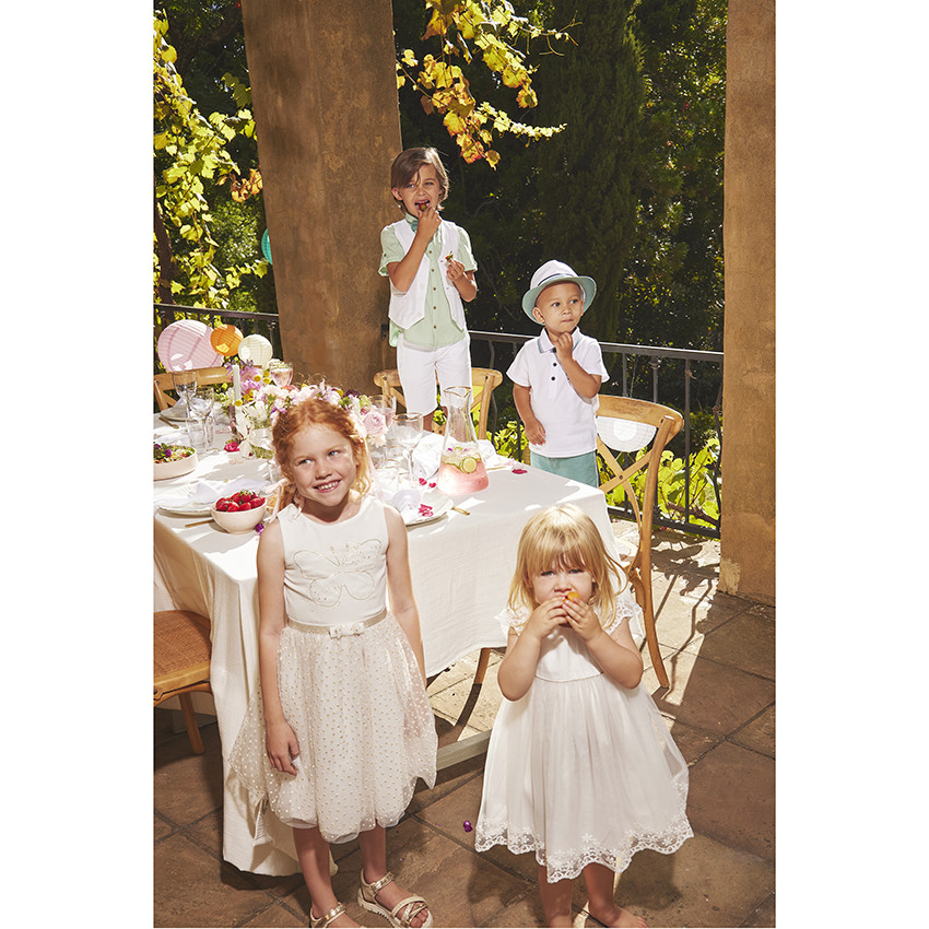 Καπέλο μπορσαλίνο δίχρωμο με ριγέ πλεξούδα για bebe αγόρι 