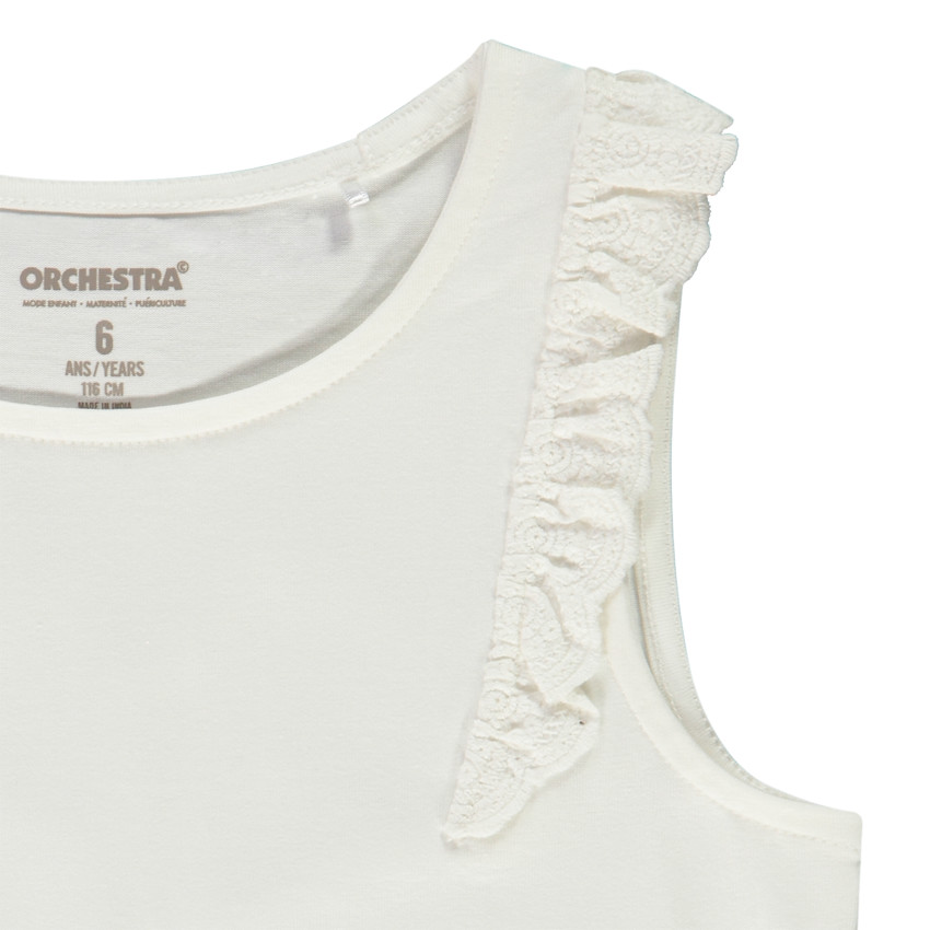 Débardeur à volants en broderie anglaise pour fille 