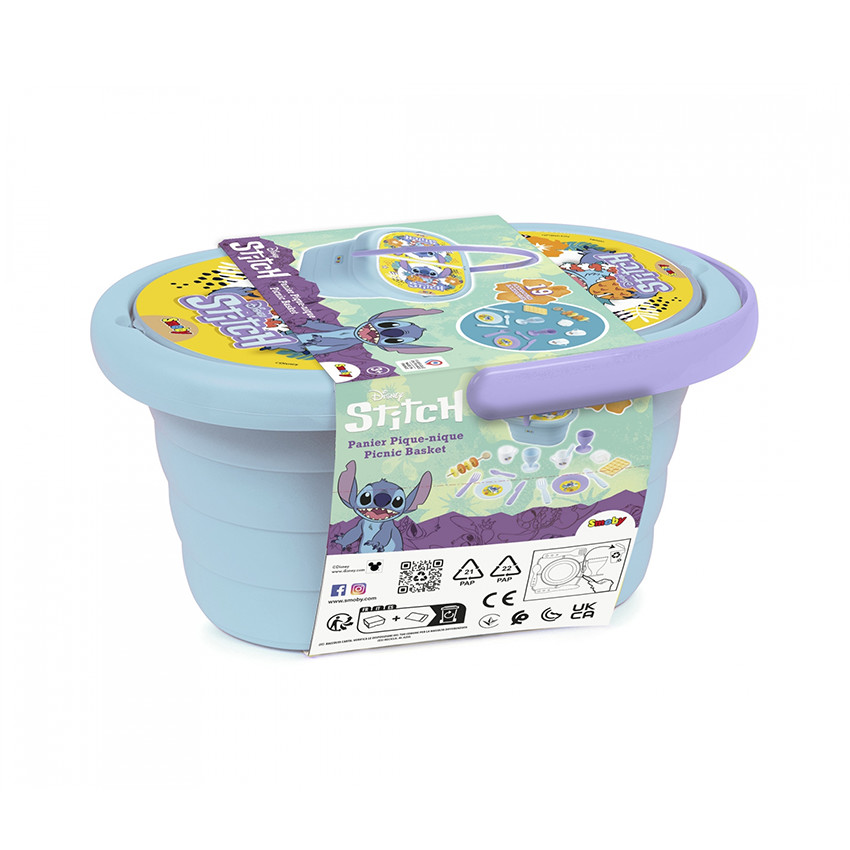 Σετ παιχνιδιού - Καλάθι για πικνίκ Stitch με 19 αξεσουάρ Smoby  