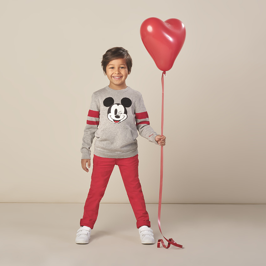 Pull en tricot motif Mickey Disney et bandes placées 