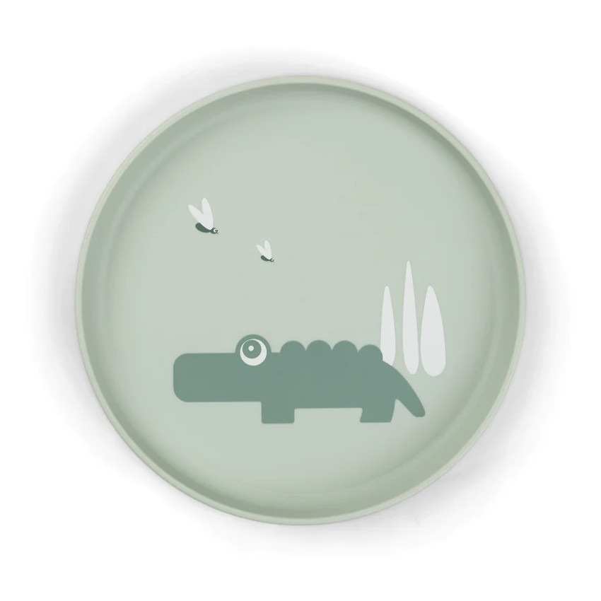 Αντιολισθητικό πιάτο Foodie με πράσινο κροκόδειλο 