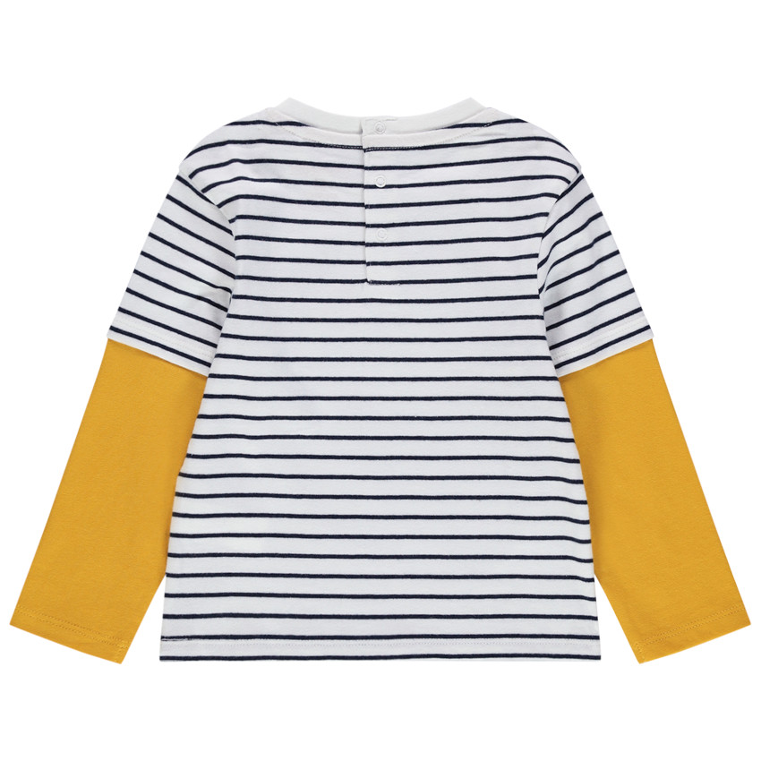 T-shirt μακρυμάνικο με οργανικό βαμβάκι effet 2 σε 1 σχέδιο ours 