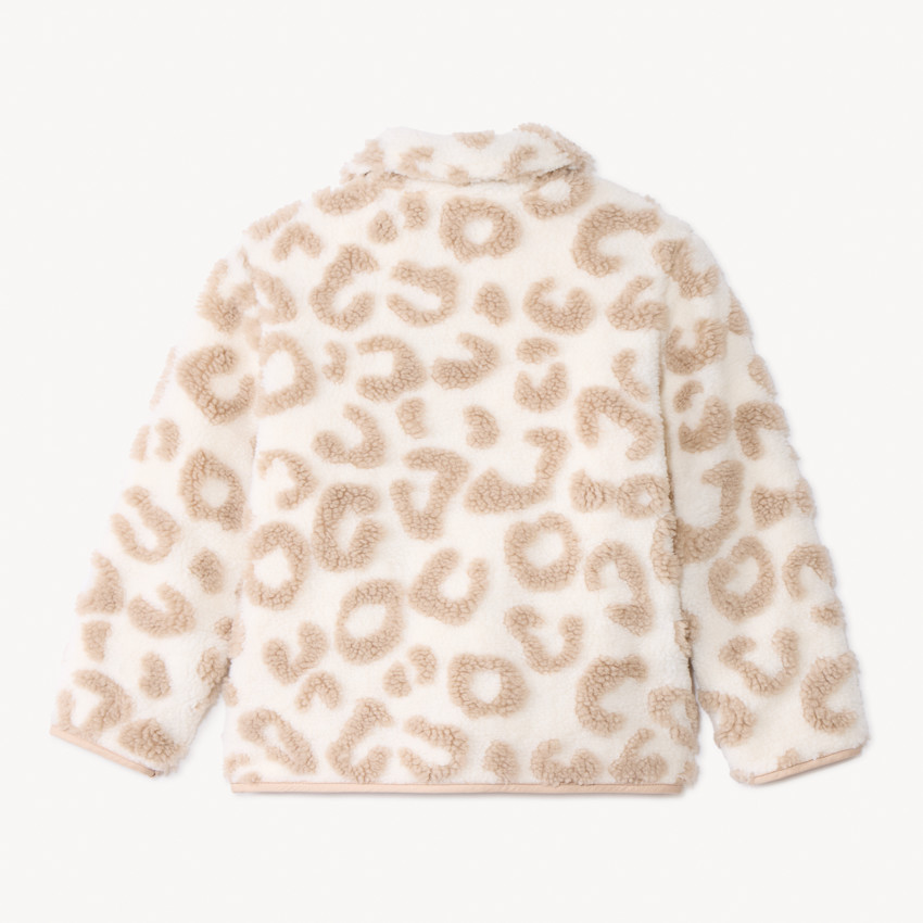 Veste sherpa effet moutonné imprimé léopard pour fille  